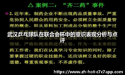 武汉乒乓球队在联合会杯中的意识表现分析与点评